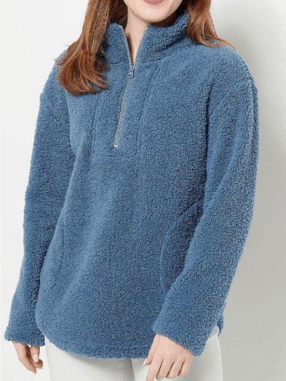 Koolaburra Women's Blue Sherpa Quarter-Zip Pullover